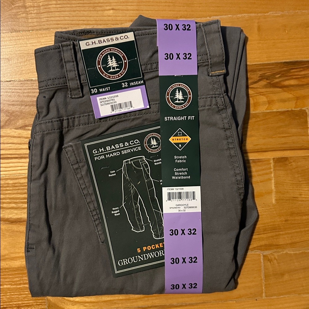 G.H. Bass & Co. Charcoal Straight Fit Pants